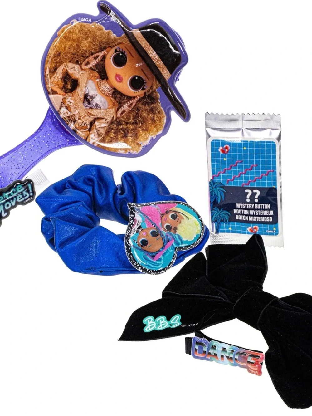 L.O.L. Surprise! Black Velvet Hair Bow with Fierce Moves Patch